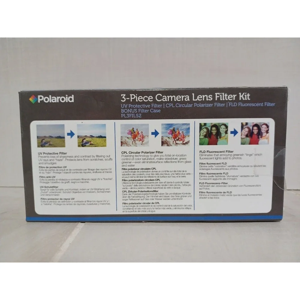 Polaroid 2-piece Camera Lens Filter Kit. Missing the CPL filter.